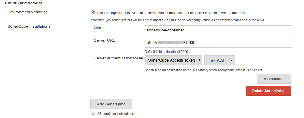 SonarQube servers